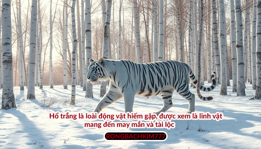 Hổ trắng là loài động vật hiếm gặp, được xem là linh vật mang đến may mắn và tài lộc